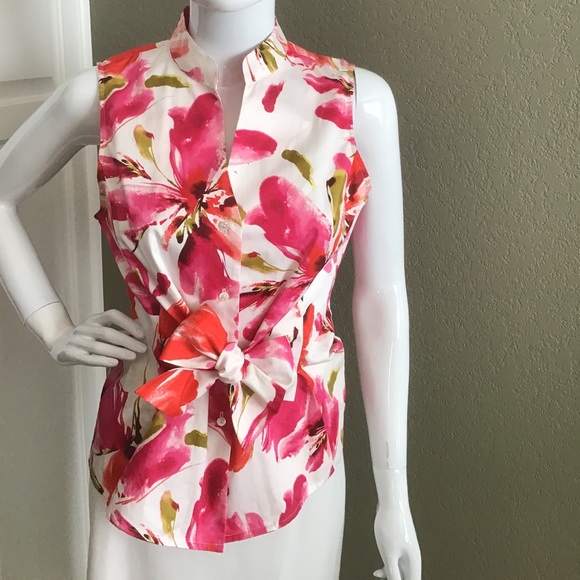 Jones New York 100%  Cotton sleeveless blouse. - Picture 1 of 11